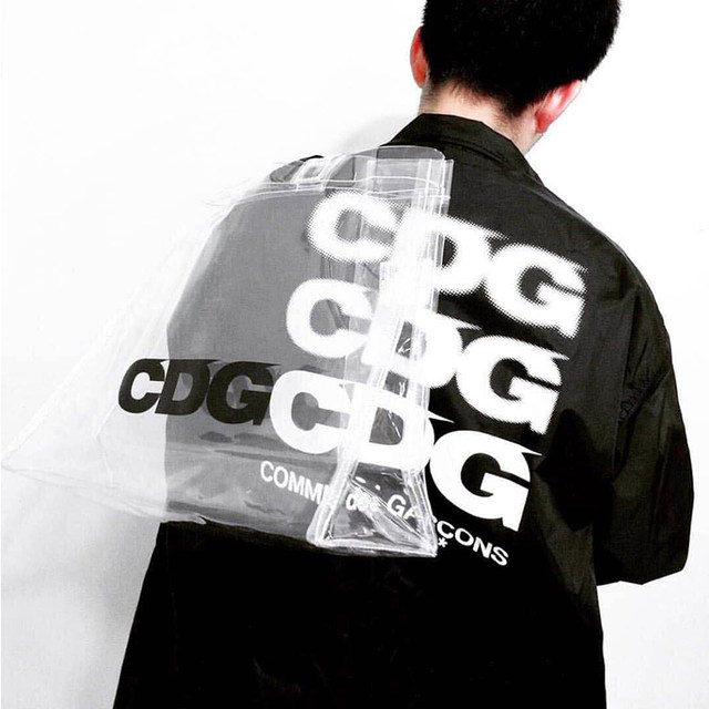 Spot CDG 18SS branch line PVC BAG transparent bag hand bag handbag shopping bag bag Spot CDG 18SS branch line PVC BAG transparent bag hand bag handbag shopping bag bag