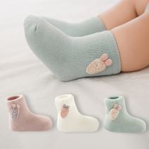 Baby socks autumn and winter thick cotton terry socks cute childrens Mid socks newborn baby winter warm