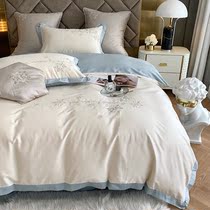 High end double stock Australian long suede cotton four pieces full cotton pure cotton 100 Heben light and luxurious cover bed linen bed 4