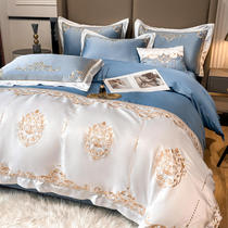 Eurostyle luxurious upscale four pieces of pure cotton full cotton bed linen lace silk embroidered flowers quilting to the palace bed bedding