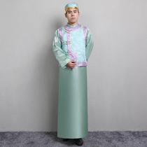 The new Qing Dynasty Manchu Bailer elder costume annual meeting mens landlord uniform young master long shirt Royal court suit