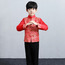 Childrens ancient costumes boys Tang costumes Chinese style childrens clothing beautiful New Years clothing winter