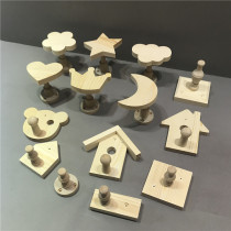 Childrens clothing store adhesive hook Wall House hanging hook clothing store wall bear Wood single hook childrens hanger display rack