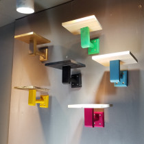 Clothing store adhesive hook retro wall hanging display stand on the wall is hanging womens clothes hanging shelves childrens clothing store wall hanging shelves