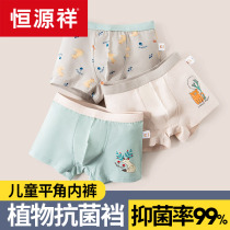 Hengyuanxiang Childrens Underwear Cotton Four Corner Boxer Boys Middle and Big Boy Youth Antibacterial Shorts Male