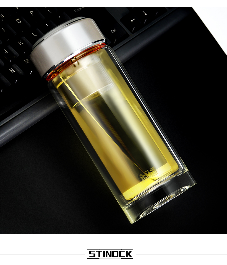 顺丰包邮圣以诺防漏过滤男女士玻璃杯带盖耐热泡茶杯玻璃杯176系