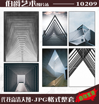 Entrance corridor staircase aisle mural living room geometric building modern simple style fashion atmosphere decorative core