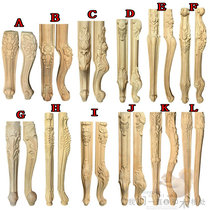 Dongyang wood carving solid wood wood carving cabinet foot furniture table foot bathroom foot coffee table European dressing table wood carving foot