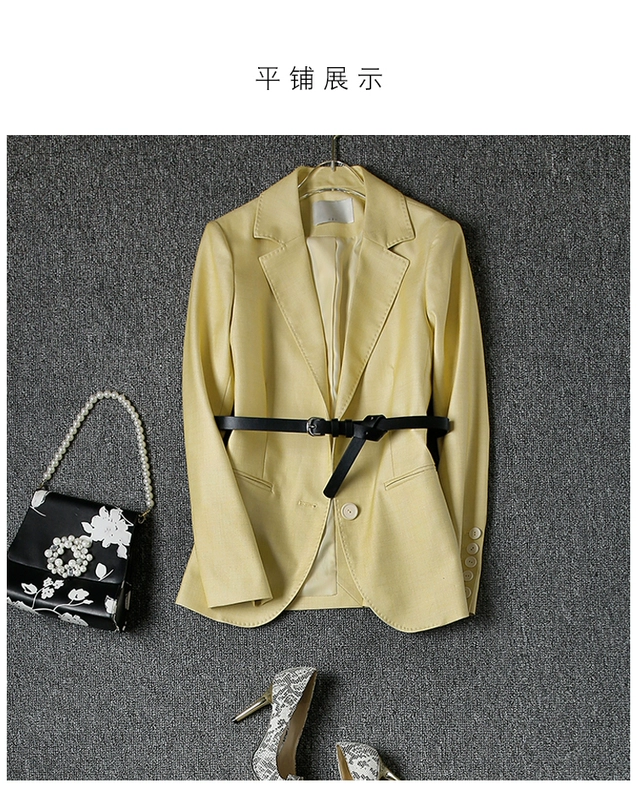 Hậu 80s tính khí mê cung chuyên nghiệp ánh sáng sang trọng thời trang màu vàng nhỏ phù hợp với áo khoác nữ mùa thu / đông 2021 phong cách mới của phụ nữ F547 - Business Suit
