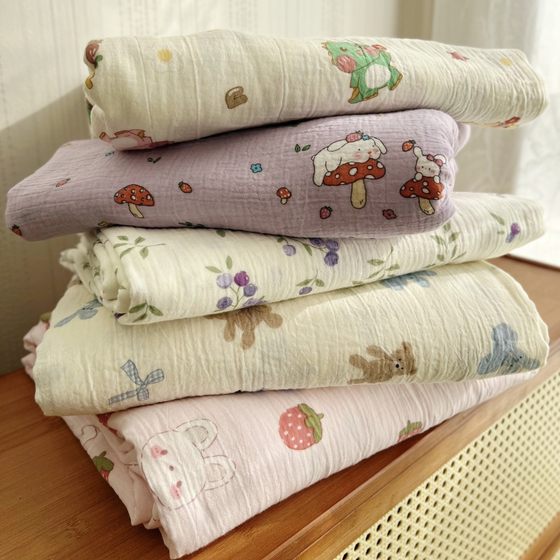Class A cartoon double-layer yarn wrinkled cloth mother-child grade pure cotton gauze wrinkled yarn single piece bed sheet and quilt cover available in all seasons
Class A cartoon double-layer yarn wrinkled cloth mother-child grade pure cotton gauze wrinkled yarn single piece bed sheet and quilt cover available in all seasons