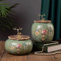Ceramic persimmon ruyi tea pot living room wine cabinet porch European decorations storage pot creative persimmon ornaments