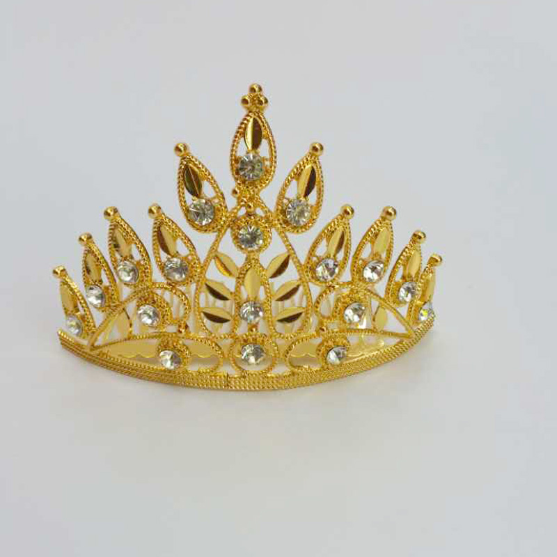 泰国饰品 金色头饰 舞台演出配饰 金属金色皇冠 傣族头花 包邮