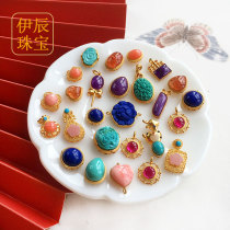 Yichen jewelry live original ore gem 18K gold inlaid ring pendant men and women original design custom jewelry