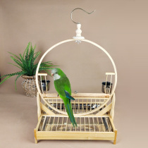 Hand-made bamboo bird stand round Jackal brother Little Sun Magpie station frame shrik wax mouth station shelf stand cage