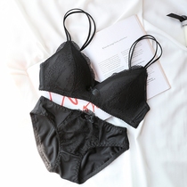 (Special * not refundable) Japanese thin no steel ring comfortable gathering underwear set thin belt girl bra