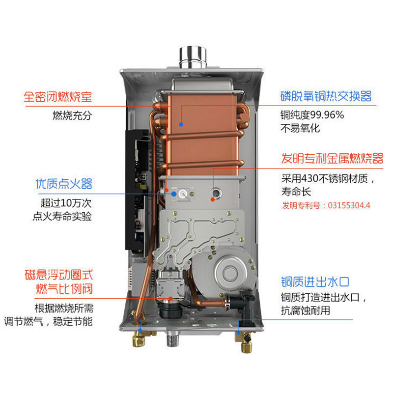 noritz能率jsq24e312e3fex天然气恒温强排式12升燃气热水器