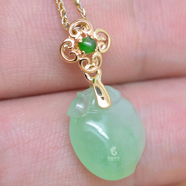 纯18k金扣头花形a货小蛋翡翠吊坠扣蜜蜡挂件玫瑰金瓜子扣玉坠夹扣