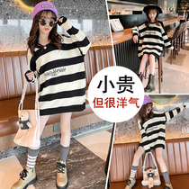 Girls Spring and Autumn Dress Girls Spring Childrens Western Style Net Red Sweater Princess Skirt 6 Spring Dress 7 Trendy 8 Years Old 9