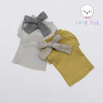 Lazy Pet Korean louisdog cat and dog bow color color organic fabric Pet T sweater