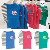 Lazy Pet Korea monchouchou cat and dog Pet asymmetric length stitching cotton T-shirt