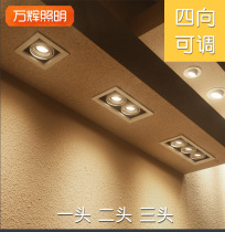 LED bile dart lamp spotlight double head anti-glare three head single head bean gall light rectangular exhibition hall grille ceiling embedded