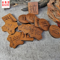Creative retro wooden push-pull card carving solid wood glass door prompt card Hotel listed vegetable brand custom
