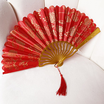 Classical Lolita lace feather fan cheongsam catwalk photo feather folding fan dark lace feather fan