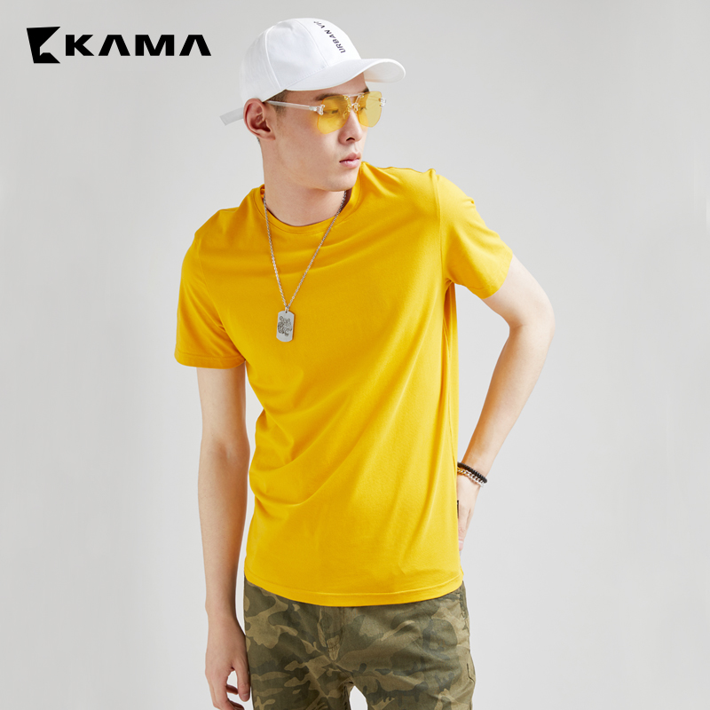 KAMA 卡玛 纯棉 男式圆领T恤 天猫优惠券折后￥19包邮（￥69-50）3色可选