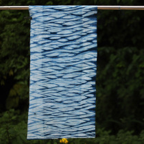 Shuijiafang vegetation dyeing tie-dyed cloth Guizhou ancient plant dyeing blue dyeing tablecloth tea mat cotton and linen handmade cotton fabric