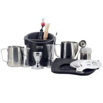 Coffee machine set Pull flower cylinder Pull flower needle powder spreader Mold slag box Powder press handle Powder pad Head brush