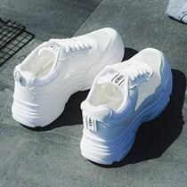 Sports shoes womens autumn new single shoes small white shoes students casual flat net shoes breathable father Korean shoes