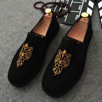 Taizhou Xiashan Handmade Cloth Shoes Old Beijing Embroidery Cloth Shoes Male Spirit Small Group Social Shoes Bean Bean Shoe Tide Face Spectrum Shoes
