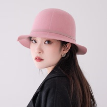 Catch fashion face repair fishermans hat solid color wool felt hat British retro style basin hat crazy hat autumn and winter tide