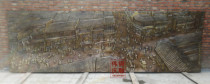 Copper mural custom-made brass copper pure hand-carved wine factory cultural relief Weiqing bronze carving hotel decoration