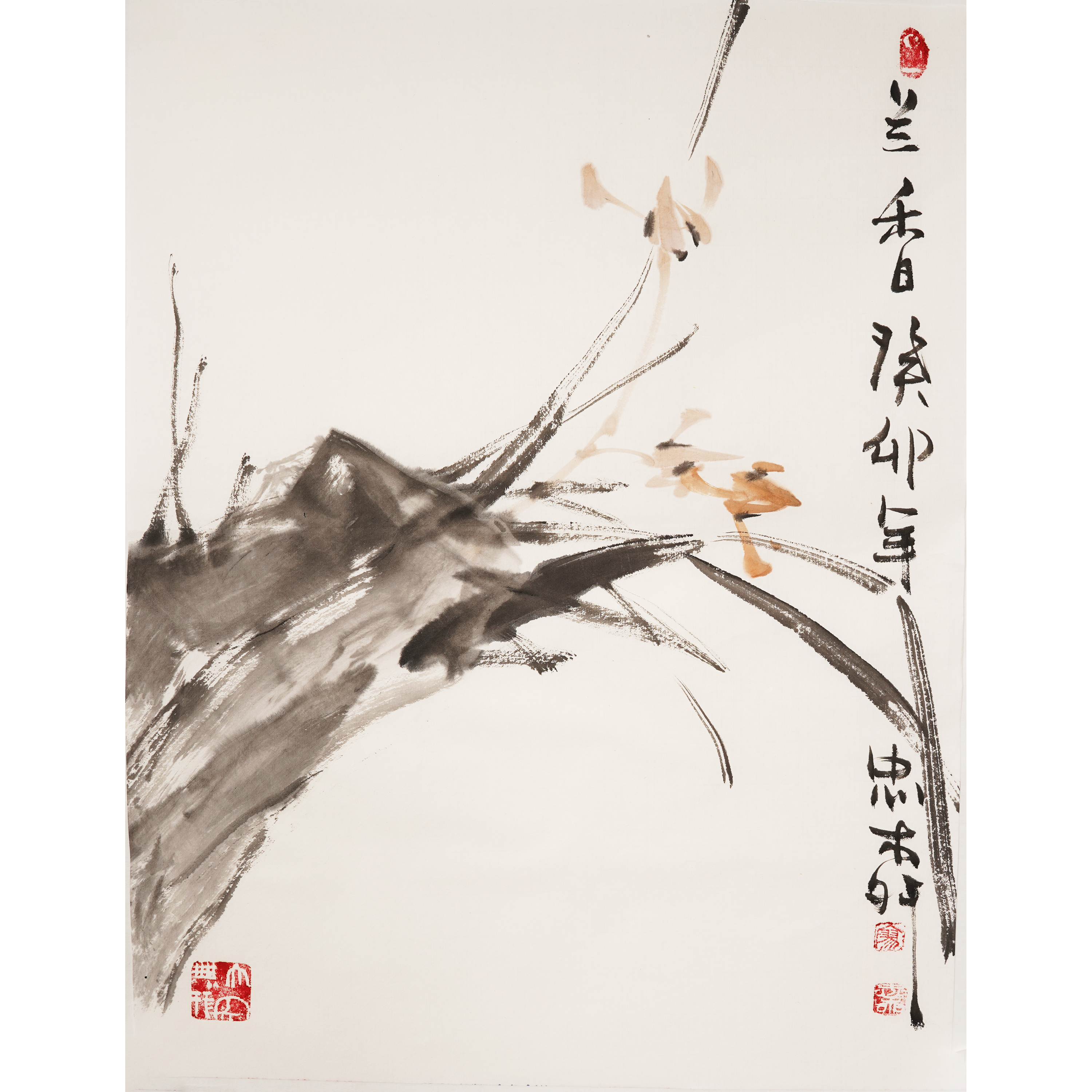 禅意国画手绘茶壶新中式风格35*46CM写意水墨花鸟画