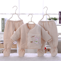 baby cotton suit baby cotton suit baby cotton padded jacket three sets newborn 0-6 months pure cotton out of clothing