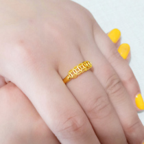 Gold ring 9999 pure gold womens pure gold jewelry fortune copper money lucky treasure Real gold jewelry gold