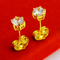 Gold earrings for men and women 18K gold inlaid crystal zircon bridal wedding jewelry gifts for friends