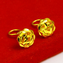 Gold earrings 999 pure gold womens pure gold hook earrings Chinese knot-shaped wedding jewelry gift box
