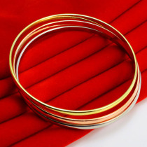 Gold Bracelet Mens and Womens Gold Rose Gold Platinum Bracelet Handring Three Ring 3 Color Thin Korean Korean Edition Gift