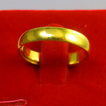 Gold ring 999 gold couples on the ring small men and women glossy light wedding engagement jewelry