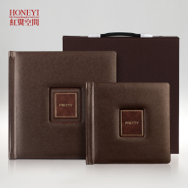 Photo studio wedding photo finishing book making brown leather photo album wedding photo printing custom red wing space