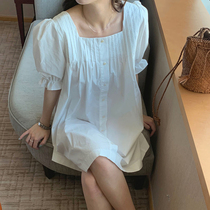 Large women's clothing 2022 new Korean version of small-collar foam sleeve pure color gas downage mm appeared thin dress tide