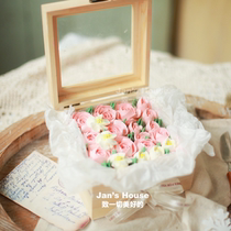 Net Red Flowers Bouquet Birthday Cake Decoration Pendulum Pieces Delicate Wood Boxes Son Sydney Paper Cake Goddess Bouquet Cake Dress