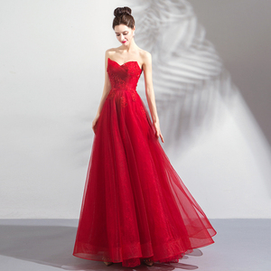 Fashionable Trendy Wedding Dress Bride’s Banquet Evening Dress 