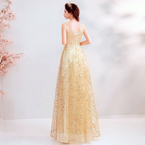 Marriage Star Golden Bride Marriage Annual Meeting Star Dresses  