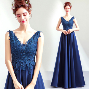 Wedding Clothes V-neck Diamond Lace Celebrity Party Annual Party  