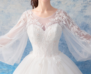 Wedding Dresses Fashionable Fairy Lantern Sleeve Bride Dresses  