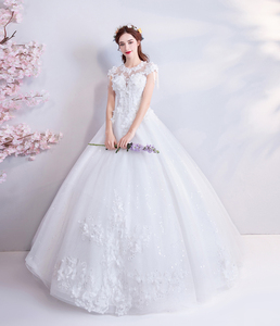 Wedding Dress Fashionable Pearl tassel covering Lace Flower Bridal 