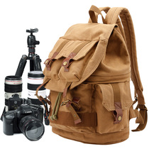 SLR camera photography bag shoulder backpack canvas bag large capacity camera lens bag layered camera bag